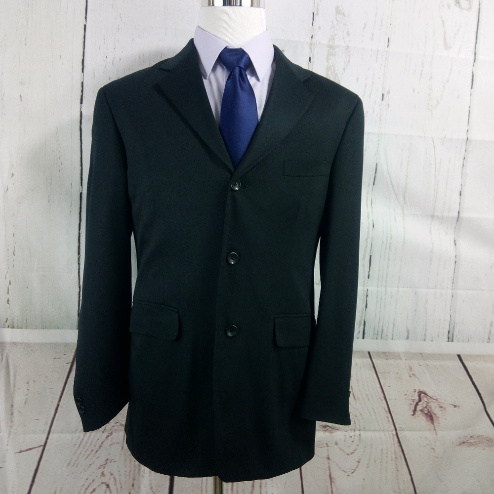 JF Ferrar 40R 3 Button Charcoal Black Suit Blazer